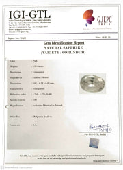 3.33/CT Natural Pink Sapphire with Govt Lab Certificate-(67710)